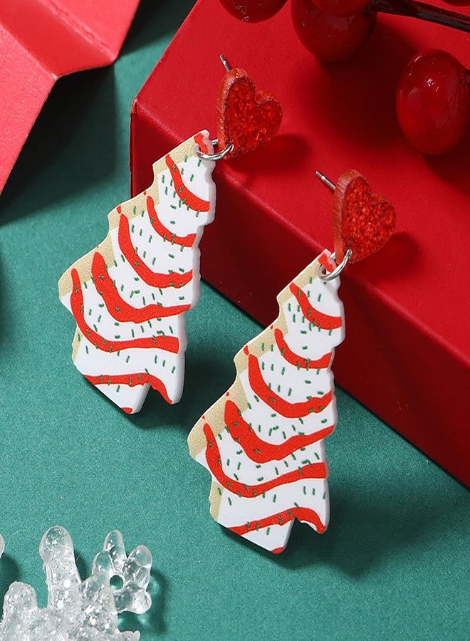 kepvrio Christmas Earrings for Women,Cute Christmas Tree Cake Earrings Acrylic Christmas Tree Cat Dangle Earrings Funny Santa Claus Snowflake Crutch Stud Earrings Christmas New Year Paty Jewelry (Style-A) - Image 4